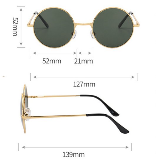 Gafas de Sol Retro Marco Redondo para Hombre - Image 7