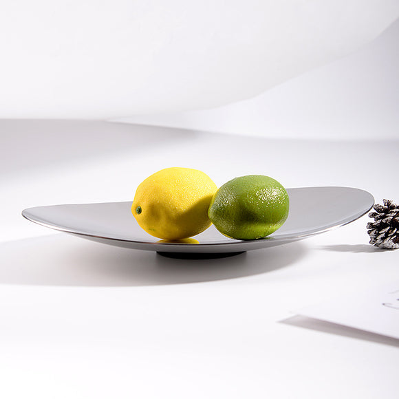Plato Frutero de Acero Inoxidable con Diseño Decorativo