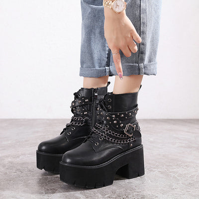 Botas Martin Plataforma con Tacón Grueso para Mujer - Image 4