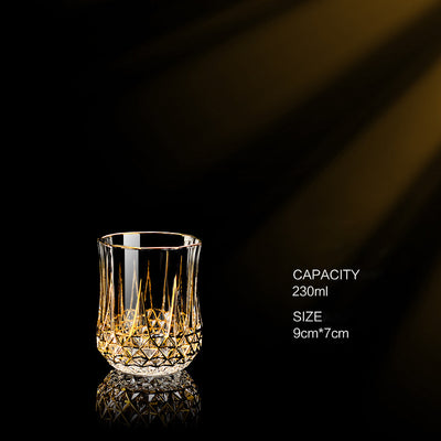 Copa de Whiskey de Cristal Europeo Dorado Lujo Importada - Image 22