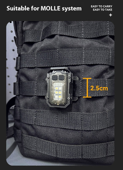 Linterna Táctica Portátil con Montaje para Mochila - Luz de Advertencia Profesional - Image 8