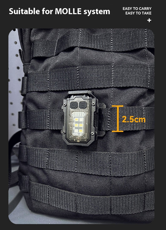 Linterna Táctica Portátil con Montaje para Mochila - Luz de Advertencia Profesional - Image 8
