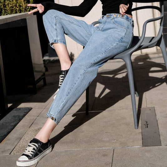 Pantalones Harem Rotos Estilo Coreano - Jeans Sueltos Versátiles para Mujer