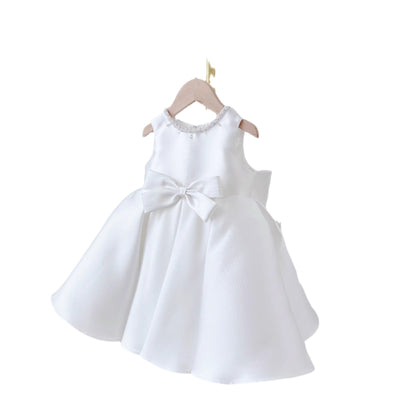 Conjunto de Dos Piezas Estilo Coreano para Niña - Vestido Blanco Clásico - Image 5