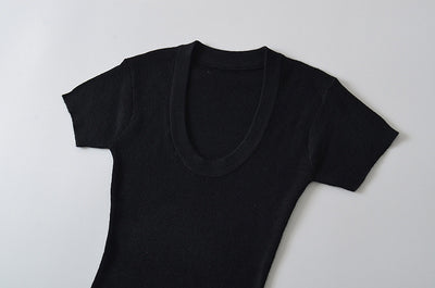 Blusa Ajustada de Lana Estilo Europeo - Cuello Redondo Liso y Elástico - Image 12