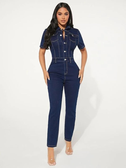 Enterizo Skinny de Mezclilla para Mujer - Diseño Ajustado y Moderno - Image 19