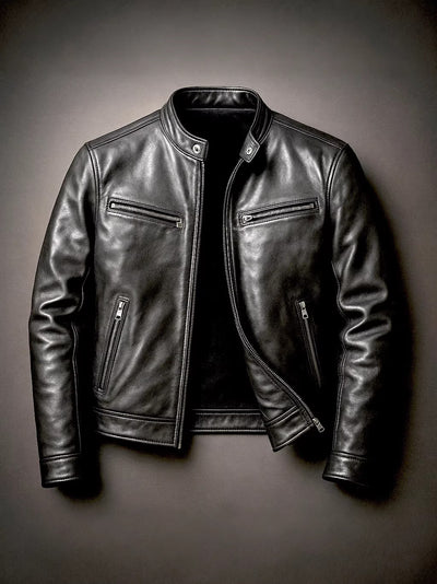 Chaqueta de Cuero PU para Motociclista con Cuello Alzado - Image 13