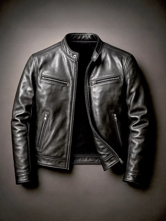 Chaqueta de Cuero PU para Motociclista con Cuello Alzado - Image 13