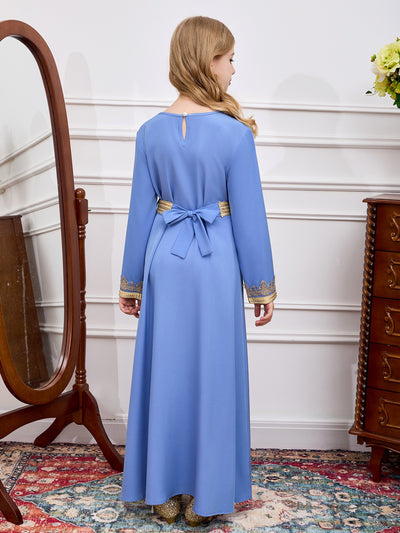 Vestido Infantil de Encaje con Cuello en V - Colección Dubai - Image 13