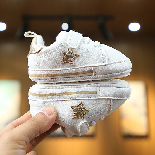 Zapatillas Deportivas para Bebé Blancas de Algodón con Suela Suave