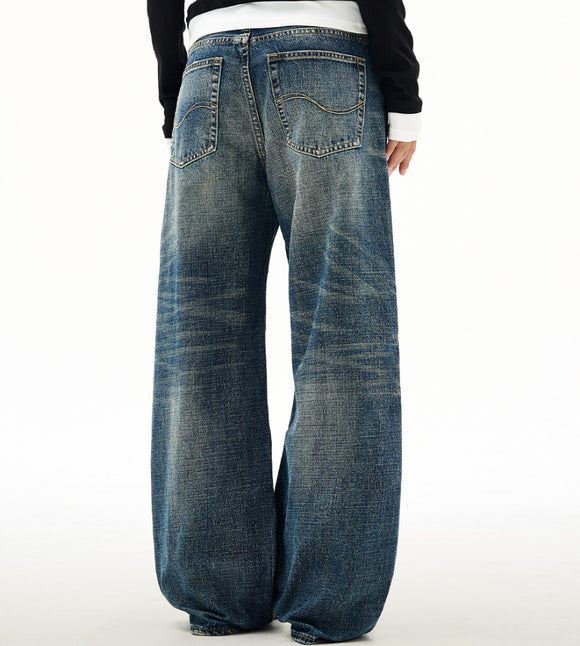 Pantalones Jeans Rectos Anchos para Hombre - Primavera y Otoño