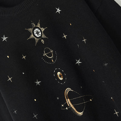 Suéter Tejido Suelto con Bordado de Cielo Estrellado - Image 12