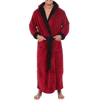 Bata de Baño Hombre Franela con Capucha Acolchada Invierno - Image 10
