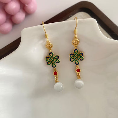 Aretes de Borla Nudo Chino Estilo Nacional Cheongsam - Image 14