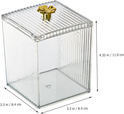 Organizador de Algodones con Tapa - Caja de Almacenamiento Acrílico para Escritorio - Image 5