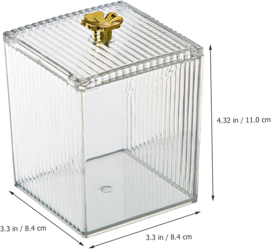 Organizador de Algodones con Tapa - Caja de Almacenamiento Acrílico para Escritorio - Image 5