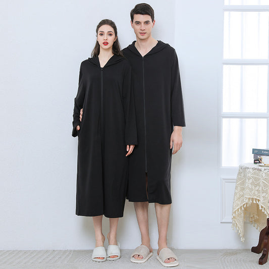Bata Pijama con Cierre Capucha para Parejas