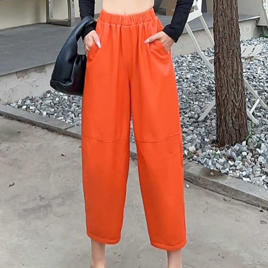 Pantalones de Cuero Ancho Casual Versátil para Mujer - Image 11