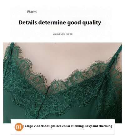 Camisola de Encaje para Pestañas en Seda Satinada para Mujer - Image 34