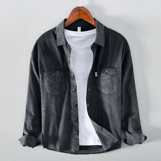 Camisa de Pana Casual con Bolsillos para Hombre - Image 10