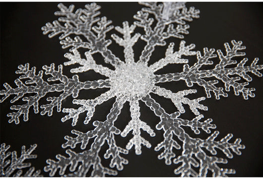 Adornos Navideños de Acrílico Transparente - Copo de Nieve para Árbol de Navidad DIY - Image 13