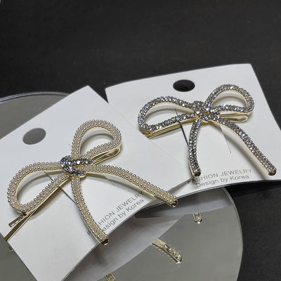 Pasador de Cabello con Lazo de Perlas y Diamantes - Image 3