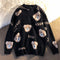 Suéter Retro con Oso para Mujer - Top Trendy Ins