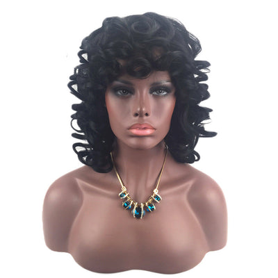 Peluca Corta Rizada de Malla Rosada para Mujer - Image 9