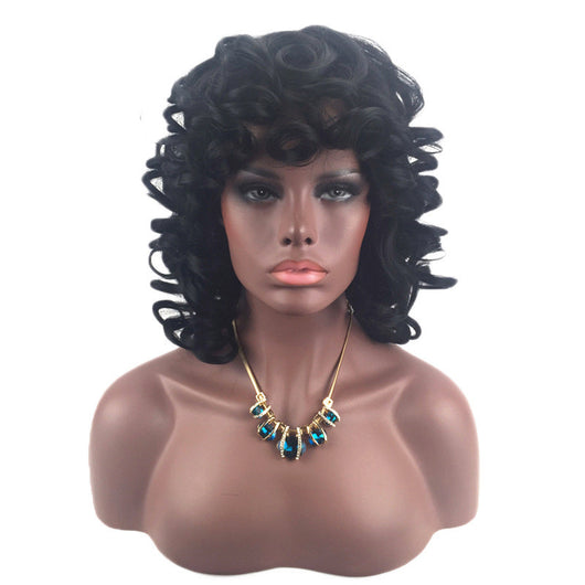 Peluca Corta Rizada de Malla Rosada para Mujer - Image 9