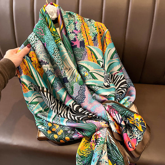 Pañuelo de Seda Estampado Vintage para Mujer - Image 8