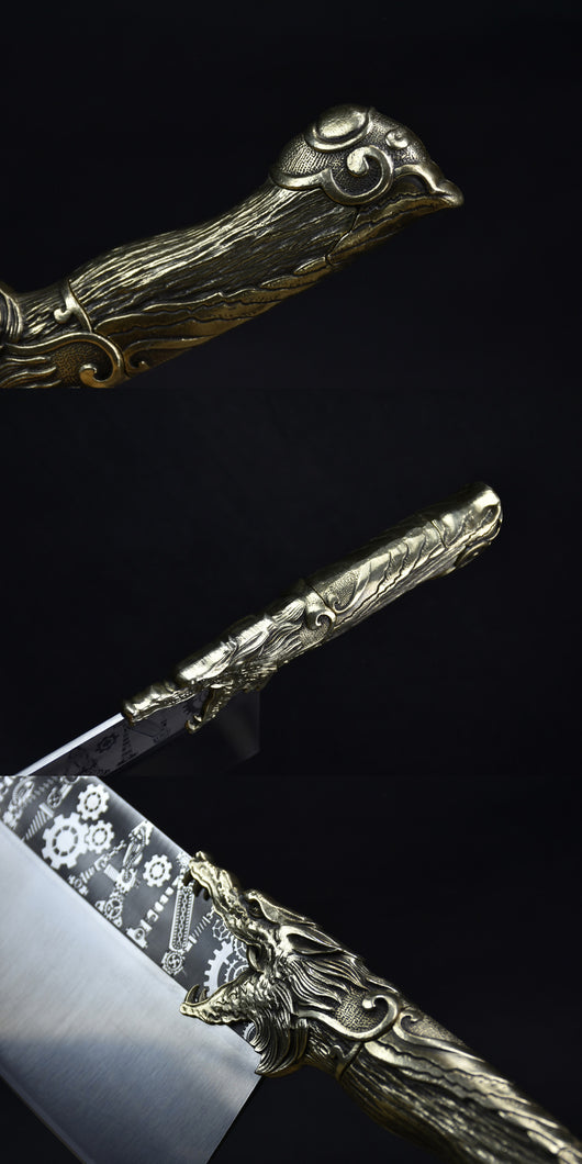 Cuchillo de Carnicero Profesional con Mango de Cobre y Acero Inoxidable - Image 8