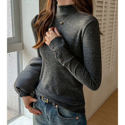 Blusa Base Cuello Semifruncido Manga Larga para Mujer - Image 14