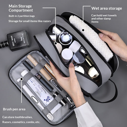 Neceser de Viaje Hombre Tres Compartimentos - Organizador Premium de Cosméticos - Image 2