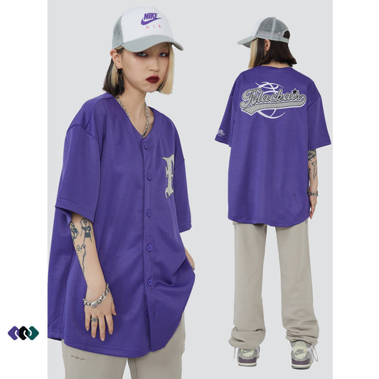 Camiseta Suelta Retro Street con Bordado de Letras - Image 2