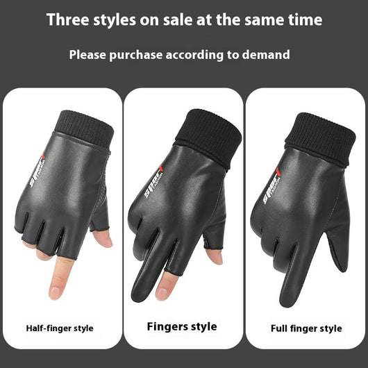 Guantes de Cuero para Hombre, Impermeables, Antideslizantes y para Pantalla Táctil - Image 3
