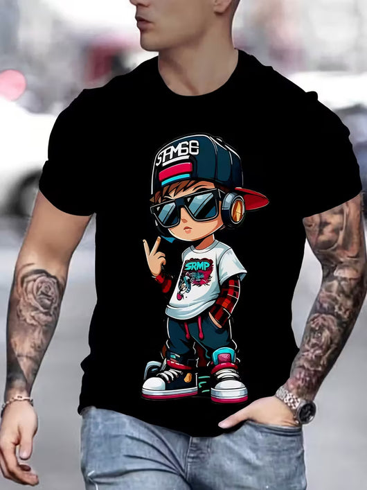 Playera Casual para Hombre con Estampado Digital 3D - Image 8
