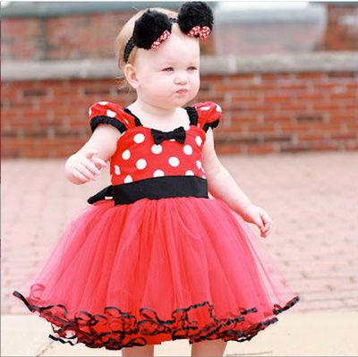 Vestido Princesa sin Mangas con Lunares y Moño