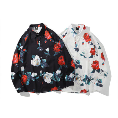 Playera Retro Rose de Manga Larga para Parejas