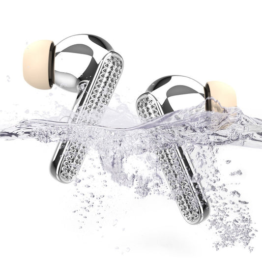 Auriculares Bluetooth con Incrustaciones de Diamante y Baño Electroplateado