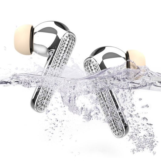 Auriculares Bluetooth con Incrustaciones de Diamante y Baño Electroplateado