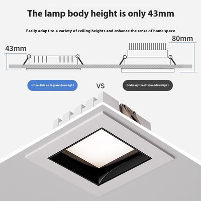 Downlight LED Cuadrado Ultra Delgado Embutido para Techo - Image 3