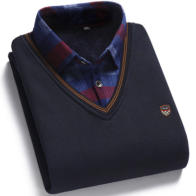 Suéter para Hombre con Cuello Falso de Dos Piezas - Image 19
