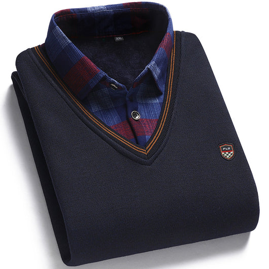 Suéter para Hombre con Cuello Falso de Dos Piezas - Image 19