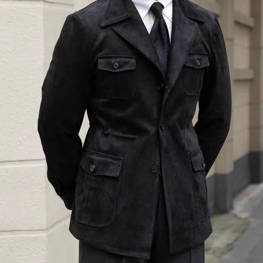 Abrigo Trench Casual Italiano de Bolsillos Múltiples para Hombre - Image 2