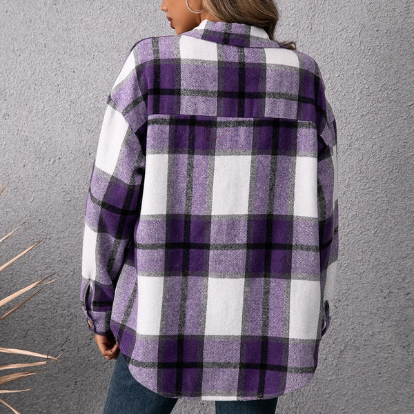 Camisa Cuadros Mujer - Chaqueta Versátil de Tartán