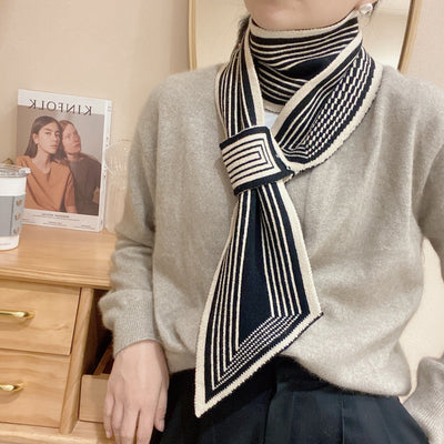 Bufanda Tejida Cuadros Houndstooth Elegante y Versátil - Image 32