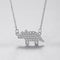 Collar de Plata 925 Rinoceronte Brillante con Diamantes Completos