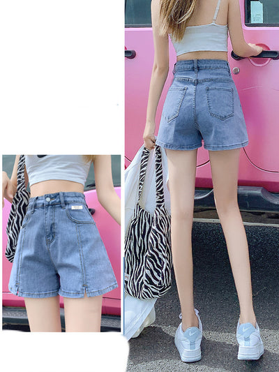 Shorts Denim Talle Alto Pierna Ancha Efecto A-línea - Image 2