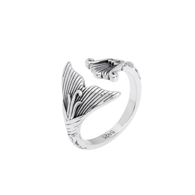 Anillo de Plata Esterlina con Cola de Sirena Étnico Retro Hailang - Image 8