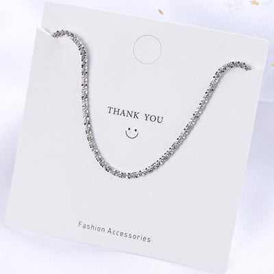 Cadena de Plata Esterlina para Clavícula - Diseño Coreano y Europeo